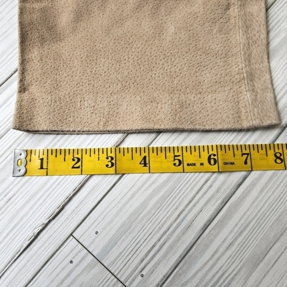 Vintage Suede Leather Paneled Straight Leg Pants in Sand Dune Size 10 - Picture 7 of 9